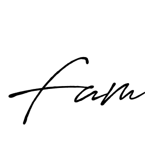 Make a beautiful signature design for name Fam. With this signature (Antro_Vectra_Bolder) style, you can create a handwritten signature for free. Fam signature style 7 images and pictures png