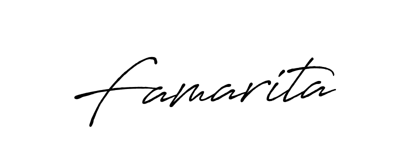 How to make Famarita name signature. Use Antro_Vectra_Bolder style for creating short signs online. This is the latest handwritten sign. Famarita signature style 7 images and pictures png