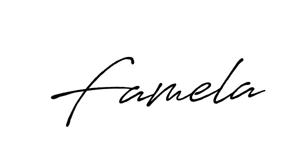 Make a short Famela signature style. Manage your documents anywhere anytime using Antro_Vectra_Bolder. Create and add eSignatures, submit forms, share and send files easily. Famela signature style 7 images and pictures png