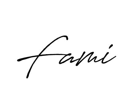 You should practise on your own different ways (Antro_Vectra_Bolder) to write your name (Fami) in signature. don't let someone else do it for you. Fami signature style 7 images and pictures png