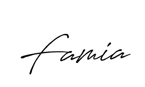 Make a beautiful signature design for name Famia. Use this online signature maker to create a handwritten signature for free. Famia signature style 7 images and pictures png