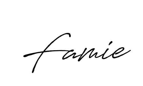 The best way (Antro_Vectra_Bolder) to make a short signature is to pick only two or three words in your name. The name Famie include a total of six letters. For converting this name. Famie signature style 7 images and pictures png