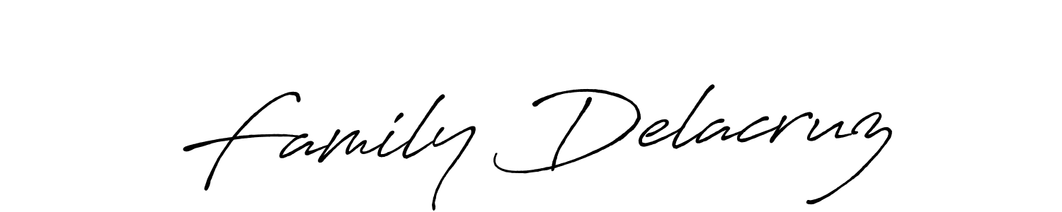 Family Delacruz stylish signature style. Best Handwritten Sign (Antro_Vectra_Bolder) for my name. Handwritten Signature Collection Ideas for my name Family Delacruz. Family Delacruz signature style 7 images and pictures png