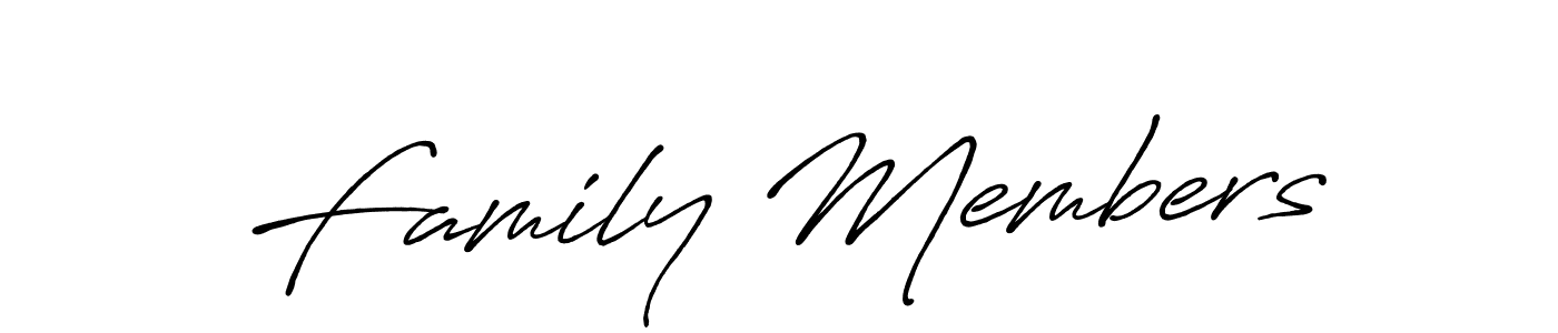 You should practise on your own different ways (Antro_Vectra_Bolder) to write your name (Family Members) in signature. don't let someone else do it for you. Family Members signature style 7 images and pictures png