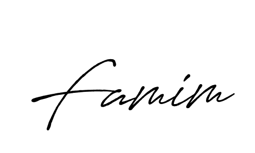 How to make Famim name signature. Use Antro_Vectra_Bolder style for creating short signs online. This is the latest handwritten sign. Famim signature style 7 images and pictures png