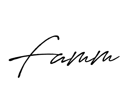 How to make Famm signature? Antro_Vectra_Bolder is a professional autograph style. Create handwritten signature for Famm name. Famm signature style 7 images and pictures png