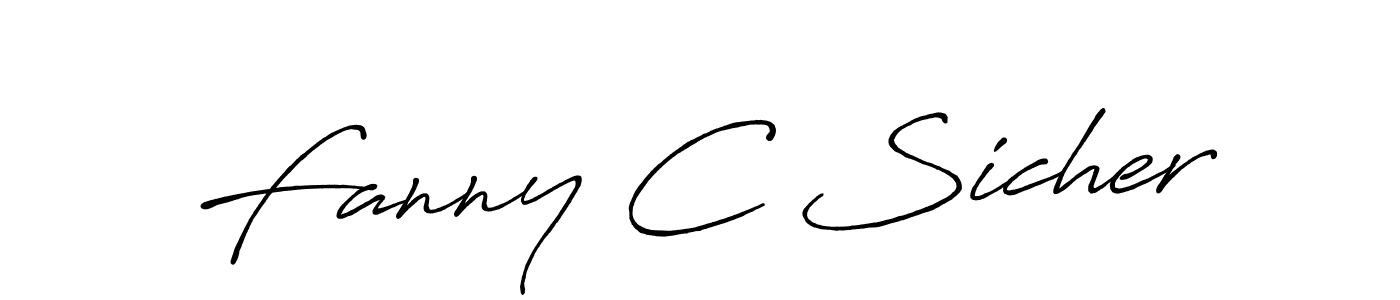 How to make Fanny C Sicher name signature. Use Antro_Vectra_Bolder style for creating short signs online. This is the latest handwritten sign. Fanny C Sicher signature style 7 images and pictures png