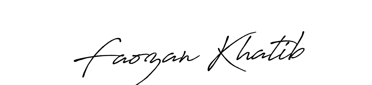 if you are searching for the best signature style for your name Faozan Khatib. so please give up your signature search. here we have designed multiple signature styles  using Antro_Vectra_Bolder. Faozan Khatib signature style 7 images and pictures png