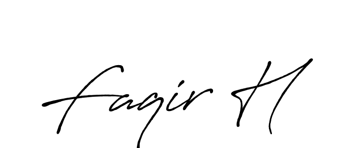 How to make Faqir H name signature. Use Antro_Vectra_Bolder style for creating short signs online. This is the latest handwritten sign. Faqir H signature style 7 images and pictures png