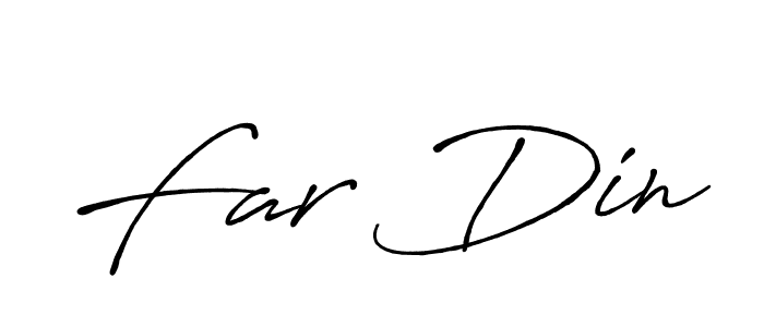 How to make Far Din name signature. Use Antro_Vectra_Bolder style for creating short signs online. This is the latest handwritten sign. Far Din signature style 7 images and pictures png