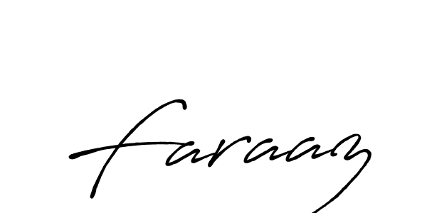 Use a signature maker to create a handwritten signature online. With this signature software, you can design (Antro_Vectra_Bolder) your own signature for name Faraaz. Faraaz signature style 7 images and pictures png
