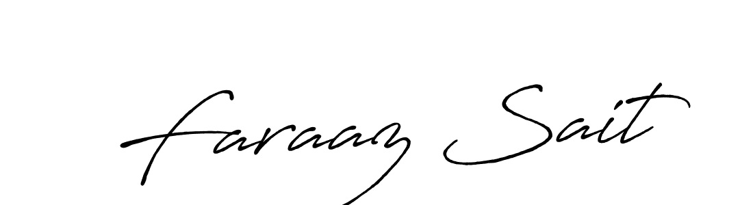 How to make Faraaz Sait name signature. Use Antro_Vectra_Bolder style for creating short signs online. This is the latest handwritten sign. Faraaz Sait signature style 7 images and pictures png