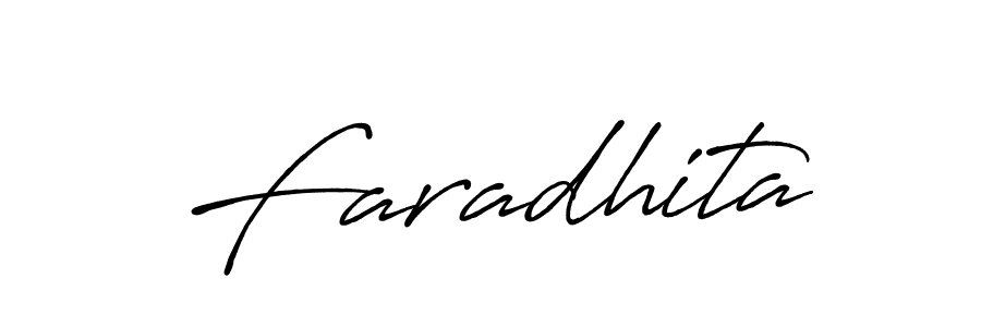 Use a signature maker to create a handwritten signature online. With this signature software, you can design (Antro_Vectra_Bolder) your own signature for name Faradhita. Faradhita signature style 7 images and pictures png