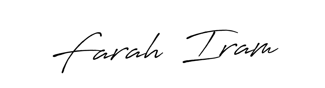 Make a beautiful signature design for name Farah  Iram. With this signature (Antro_Vectra_Bolder) style, you can create a handwritten signature for free. Farah  Iram signature style 7 images and pictures png