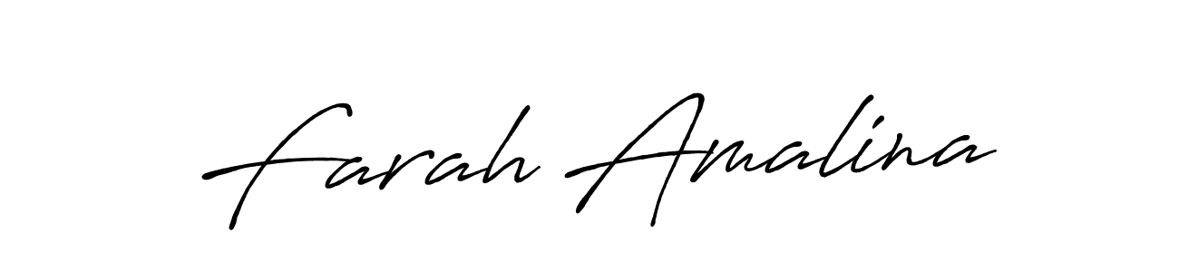 Create a beautiful signature design for name Farah Amalina. With this signature (Antro_Vectra_Bolder) fonts, you can make a handwritten signature for free. Farah Amalina signature style 7 images and pictures png