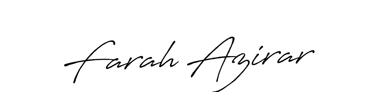 Use a signature maker to create a handwritten signature online. With this signature software, you can design (Antro_Vectra_Bolder) your own signature for name Farah Azirar. Farah Azirar signature style 7 images and pictures png
