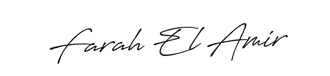 Use a signature maker to create a handwritten signature online. With this signature software, you can design (Antro_Vectra_Bolder) your own signature for name Farah El Amir. Farah El Amir signature style 7 images and pictures png