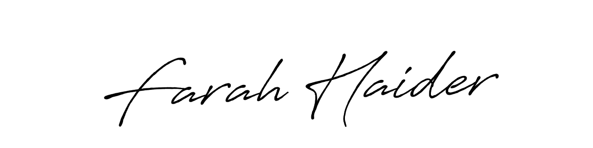 Design your own signature with our free online signature maker. With this signature software, you can create a handwritten (Antro_Vectra_Bolder) signature for name Farah Haider. Farah Haider signature style 7 images and pictures png