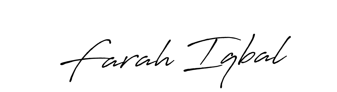 Make a beautiful signature design for name Farah Iqbal. With this signature (Antro_Vectra_Bolder) style, you can create a handwritten signature for free. Farah Iqbal signature style 7 images and pictures png