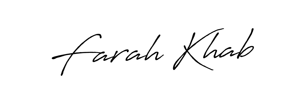 Make a beautiful signature design for name Farah Khab. With this signature (Antro_Vectra_Bolder) style, you can create a handwritten signature for free. Farah Khab signature style 7 images and pictures png