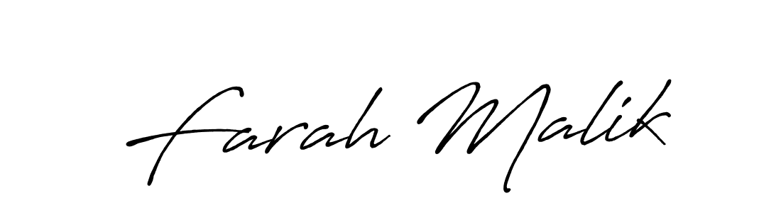 Farah Malik stylish signature style. Best Handwritten Sign (Antro_Vectra_Bolder) for my name. Handwritten Signature Collection Ideas for my name Farah Malik. Farah Malik signature style 7 images and pictures png