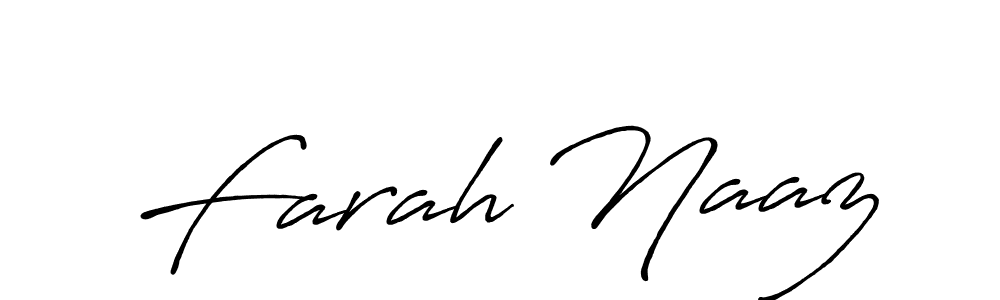 Create a beautiful signature design for name Farah Naaz. With this signature (Antro_Vectra_Bolder) fonts, you can make a handwritten signature for free. Farah Naaz signature style 7 images and pictures png