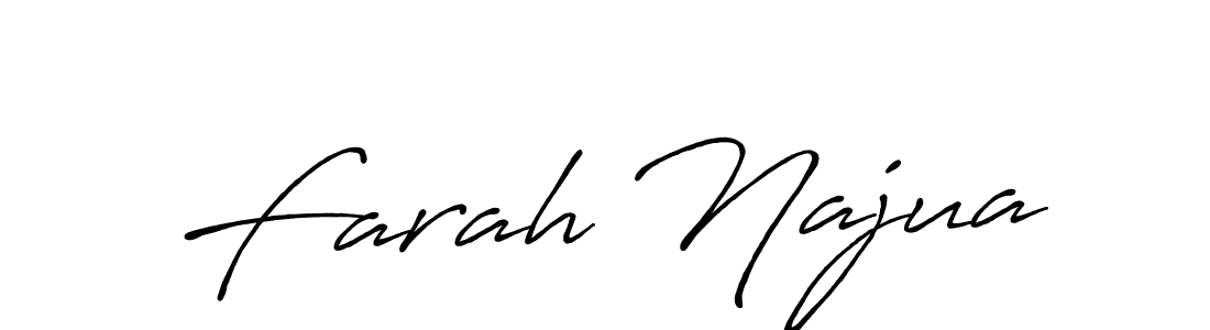 Use a signature maker to create a handwritten signature online. With this signature software, you can design (Antro_Vectra_Bolder) your own signature for name Farah Najua. Farah Najua signature style 7 images and pictures png