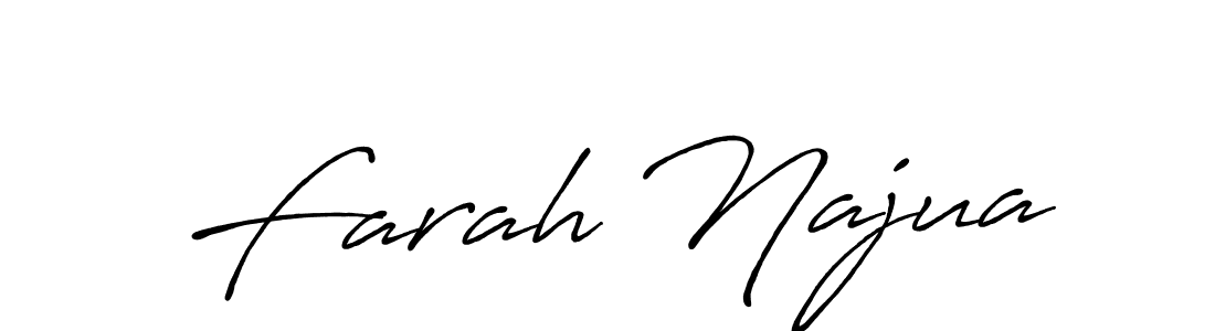 Use a signature maker to create a handwritten signature online. With this signature software, you can design (Antro_Vectra_Bolder) your own signature for name Farah Najua. Farah Najua signature style 7 images and pictures png