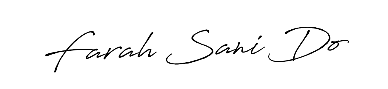 The best way (Antro_Vectra_Bolder) to make a short signature is to pick only two or three words in your name. The name Farah Sani Do include a total of six letters. For converting this name. Farah Sani Do signature style 7 images and pictures png