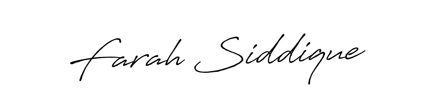 How to make Farah Siddique name signature. Use Antro_Vectra_Bolder style for creating short signs online. This is the latest handwritten sign. Farah Siddique signature style 7 images and pictures png