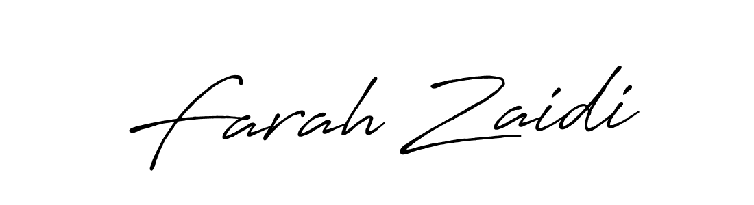 Make a beautiful signature design for name Farah Zaidi. With this signature (Antro_Vectra_Bolder) style, you can create a handwritten signature for free. Farah Zaidi signature style 7 images and pictures png