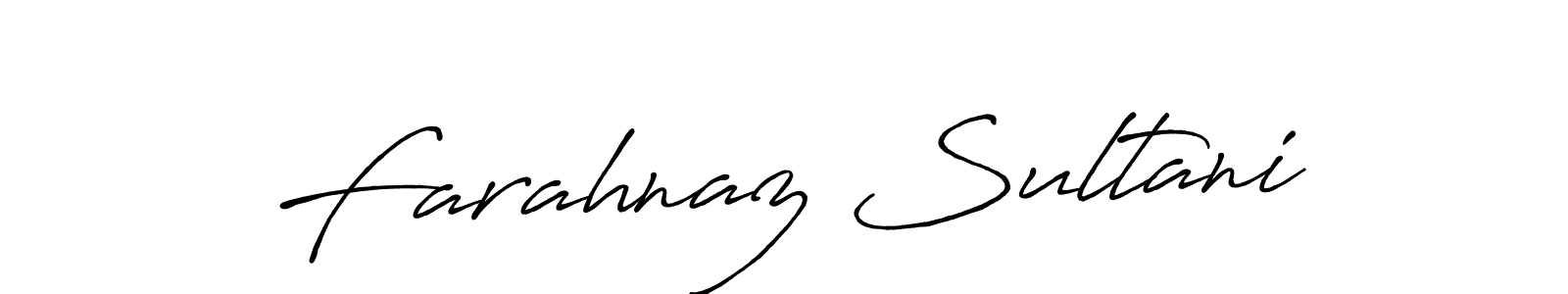 Create a beautiful signature design for name Farahnaz Sultani. With this signature (Antro_Vectra_Bolder) fonts, you can make a handwritten signature for free. Farahnaz Sultani signature style 7 images and pictures png