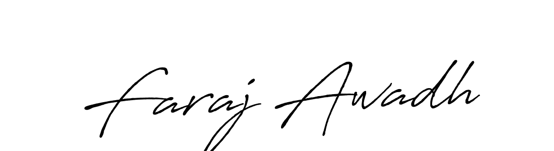 Faraj Awadh stylish signature style. Best Handwritten Sign (Antro_Vectra_Bolder) for my name. Handwritten Signature Collection Ideas for my name Faraj Awadh. Faraj Awadh signature style 7 images and pictures png