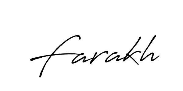 Design your own signature with our free online signature maker. With this signature software, you can create a handwritten (Antro_Vectra_Bolder) signature for name Farakh. Farakh signature style 7 images and pictures png
