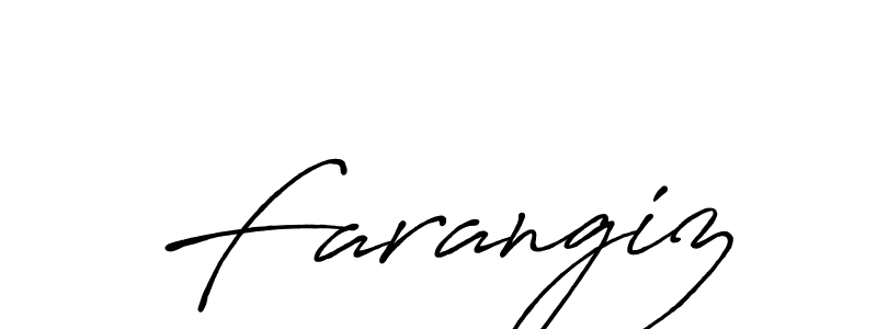 Create a beautiful signature design for name Farangiz. With this signature (Antro_Vectra_Bolder) fonts, you can make a handwritten signature for free. Farangiz signature style 7 images and pictures png