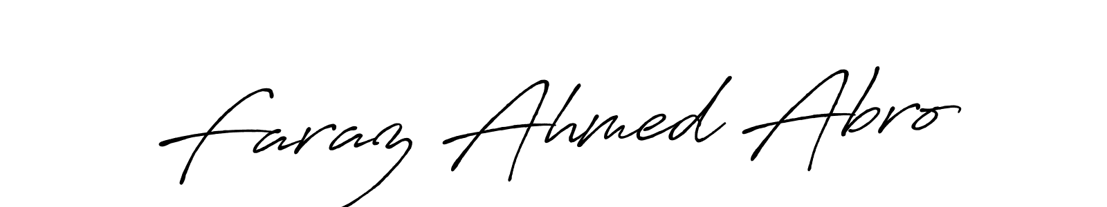 Make a short Faraz Ahmed Abro signature style. Manage your documents anywhere anytime using Antro_Vectra_Bolder. Create and add eSignatures, submit forms, share and send files easily. Faraz Ahmed Abro signature style 7 images and pictures png