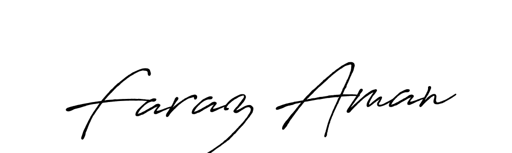 Faraz Aman stylish signature style. Best Handwritten Sign (Antro_Vectra_Bolder) for my name. Handwritten Signature Collection Ideas for my name Faraz Aman. Faraz Aman signature style 7 images and pictures png