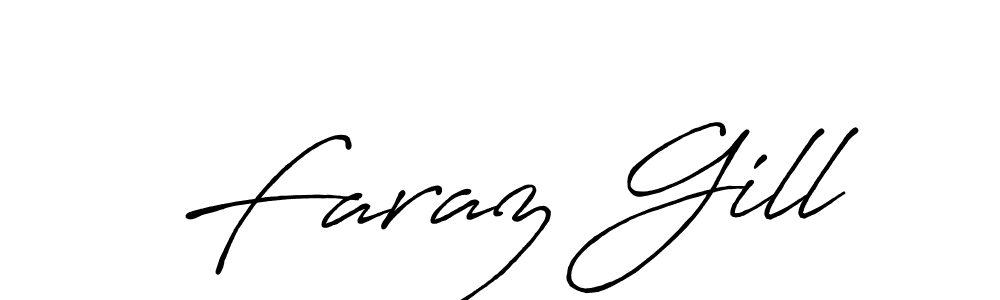 This is the best signature style for the Faraz Gill name. Also you like these signature font (Antro_Vectra_Bolder). Mix name signature. Faraz Gill signature style 7 images and pictures png