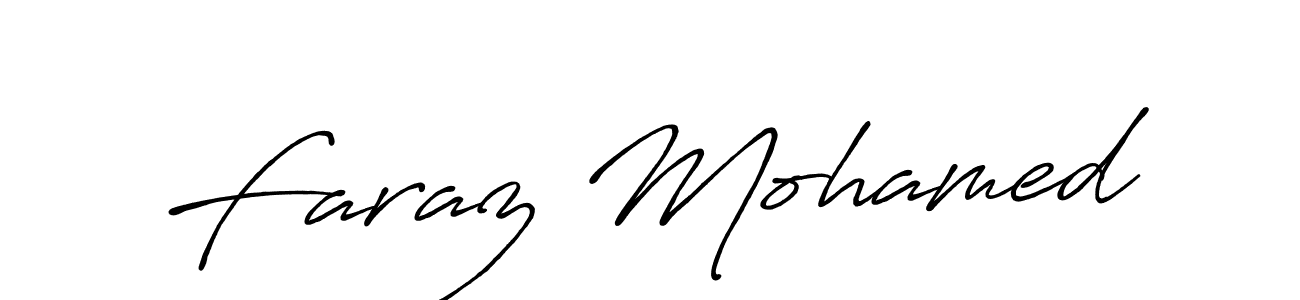 Make a short Faraz Mohamed signature style. Manage your documents anywhere anytime using Antro_Vectra_Bolder. Create and add eSignatures, submit forms, share and send files easily. Faraz Mohamed signature style 7 images and pictures png