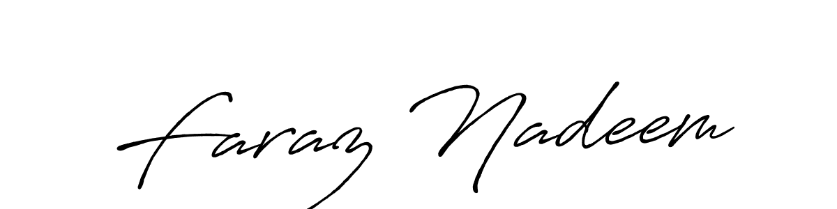 Create a beautiful signature design for name Faraz Nadeem. With this signature (Antro_Vectra_Bolder) fonts, you can make a handwritten signature for free. Faraz Nadeem signature style 7 images and pictures png