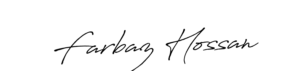 Create a beautiful signature design for name Farbaz Hossan. With this signature (Antro_Vectra_Bolder) fonts, you can make a handwritten signature for free. Farbaz Hossan signature style 7 images and pictures png