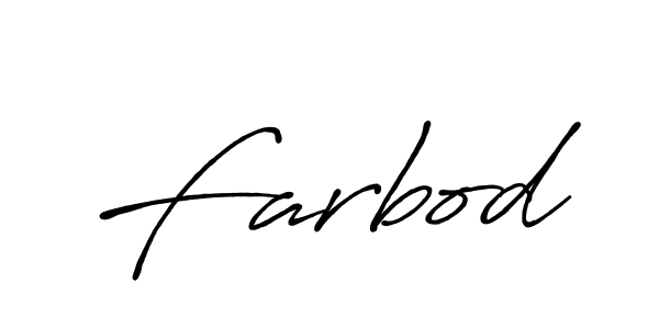 Make a beautiful signature design for name Farbod. With this signature (Antro_Vectra_Bolder) style, you can create a handwritten signature for free. Farbod signature style 7 images and pictures png