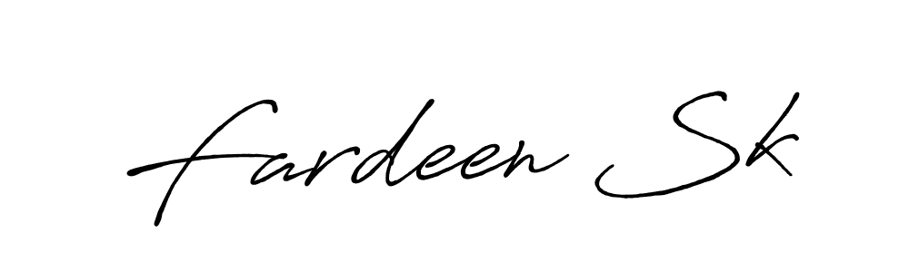 Make a beautiful signature design for name Fardeen Sk. With this signature (Antro_Vectra_Bolder) style, you can create a handwritten signature for free. Fardeen Sk signature style 7 images and pictures png