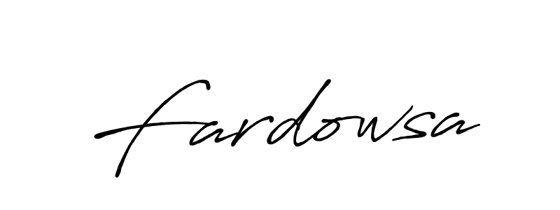 Design your own signature with our free online signature maker. With this signature software, you can create a handwritten (Antro_Vectra_Bolder) signature for name Fardowsa. Fardowsa signature style 7 images and pictures png