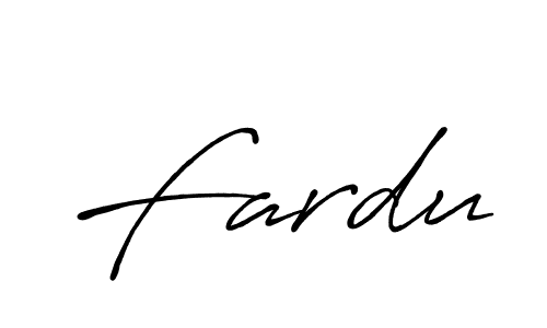 Use a signature maker to create a handwritten signature online. With this signature software, you can design (Antro_Vectra_Bolder) your own signature for name Fardu. Fardu signature style 7 images and pictures png