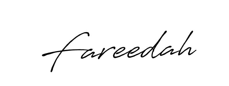 Design your own signature with our free online signature maker. With this signature software, you can create a handwritten (Antro_Vectra_Bolder) signature for name Fareedah. Fareedah signature style 7 images and pictures png