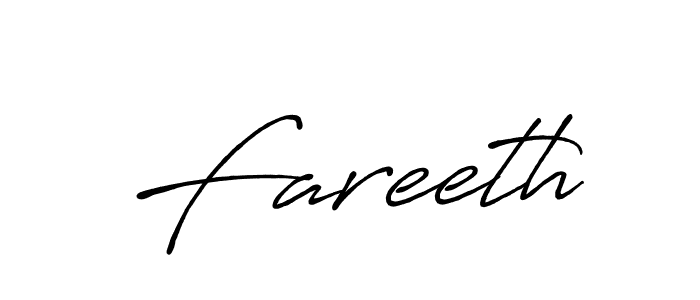 Create a beautiful signature design for name Fareeth. With this signature (Antro_Vectra_Bolder) fonts, you can make a handwritten signature for free. Fareeth signature style 7 images and pictures png