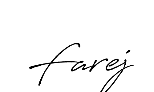 The best way (Antro_Vectra_Bolder) to make a short signature is to pick only two or three words in your name. The name Farej include a total of six letters. For converting this name. Farej signature style 7 images and pictures png