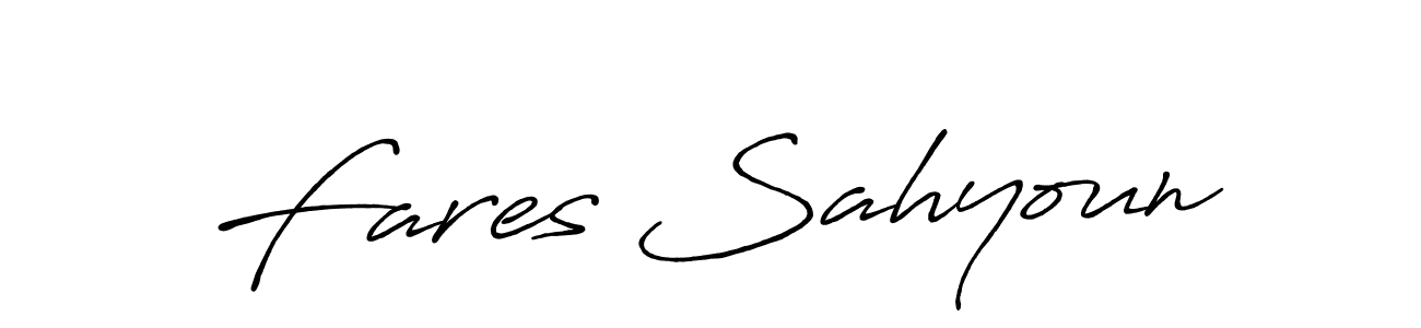 Design your own signature with our free online signature maker. With this signature software, you can create a handwritten (Antro_Vectra_Bolder) signature for name Fares Sahyoun. Fares Sahyoun signature style 7 images and pictures png