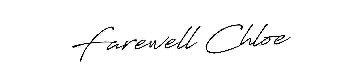 The best way (Antro_Vectra_Bolder) to make a short signature is to pick only two or three words in your name. The name Farewell Chloe include a total of six letters. For converting this name. Farewell Chloe signature style 7 images and pictures png